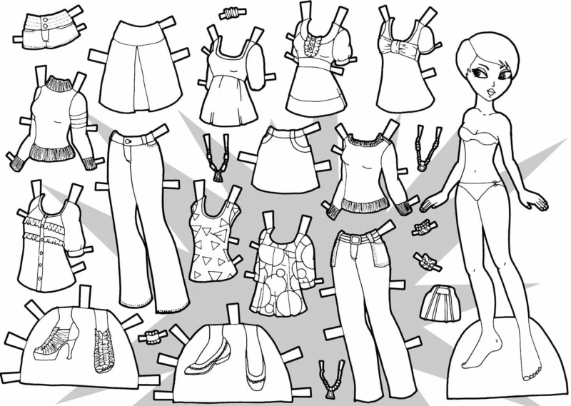 Бумажные куклы с одеждой для вырезания. Распечатать бесплатно