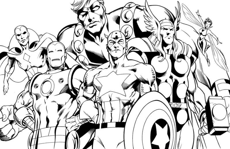 Avengers Coloriage. 100 nouvelles images gratuites à imprimer