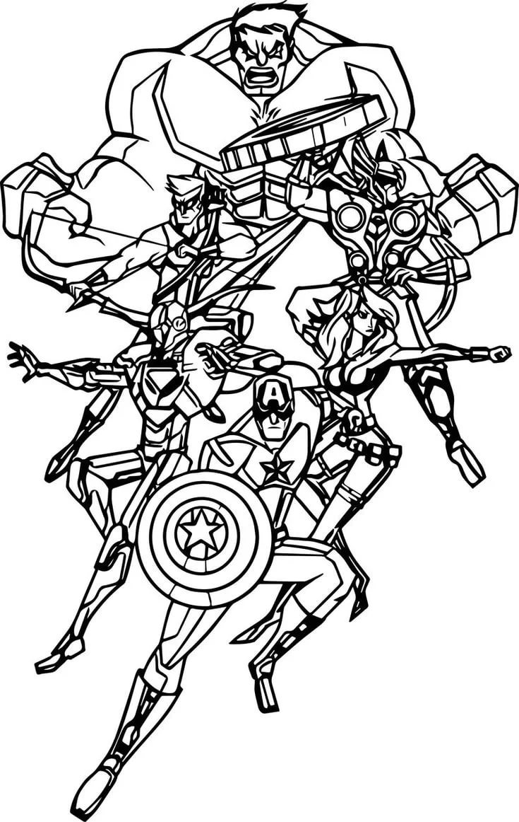 Disegni da colorare di Avengers. 100 immagini gratis per la stampa