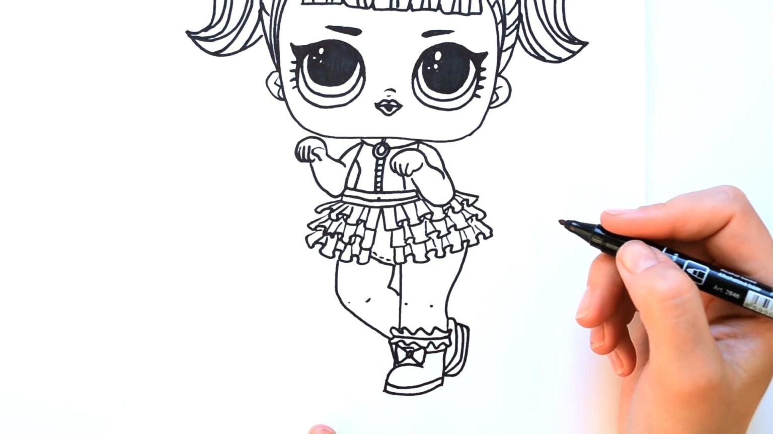 How to draw LOL doll with pencil according to instructions fast and easy