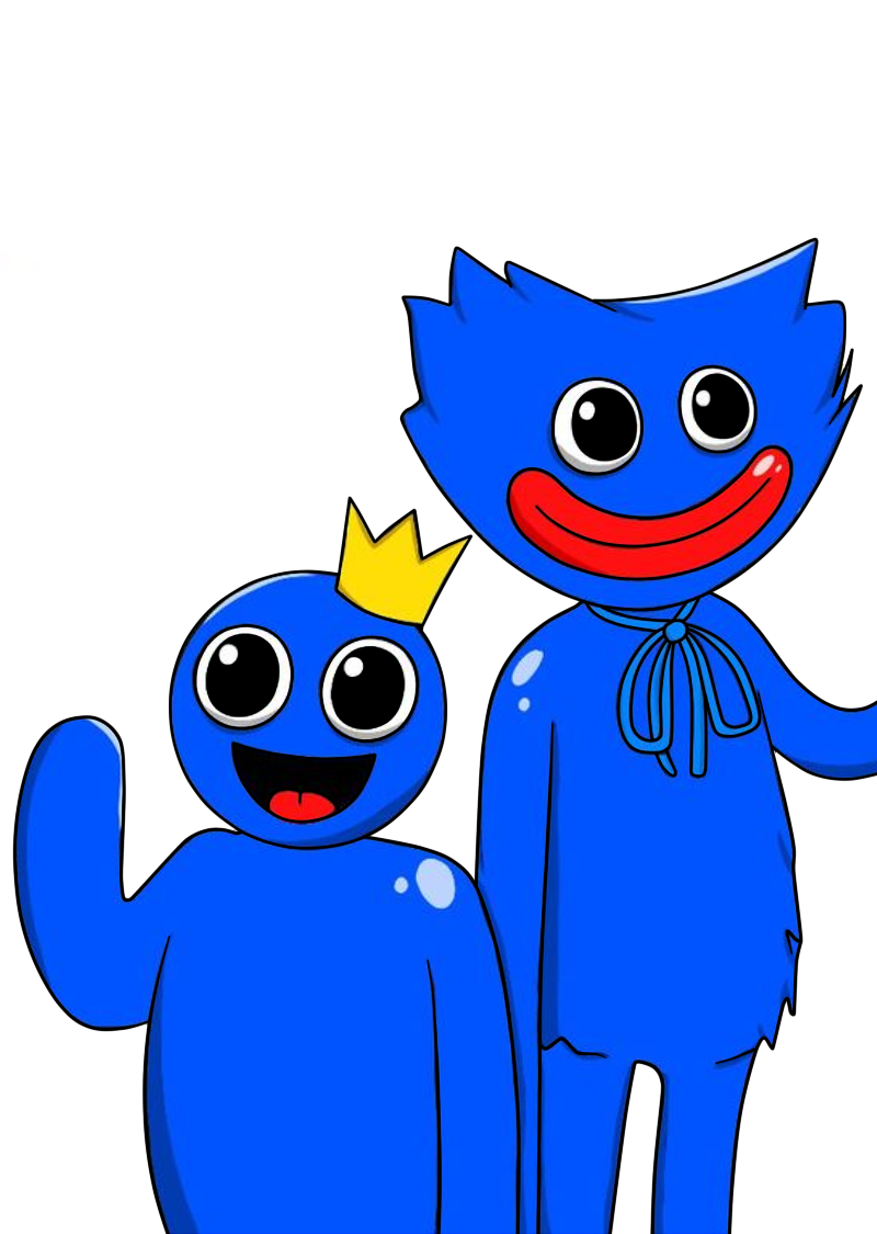 Fundo transparente Blue Rainbow Friends PNG para baixar