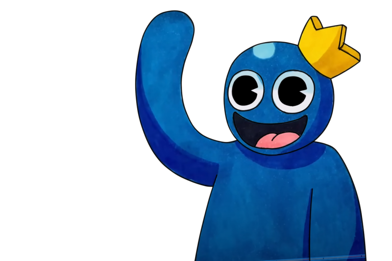 Fundo transparente Blue Rainbow Friends PNG para baixar