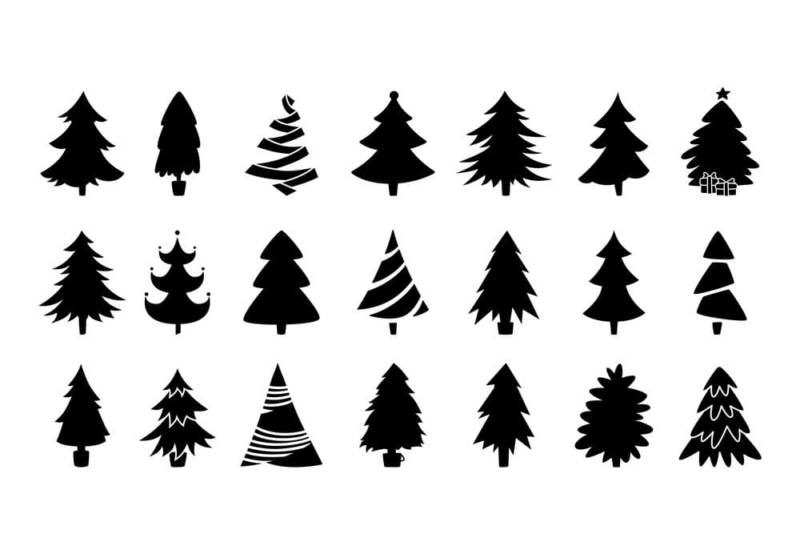 Stencil Árvores de Natal para Impressão