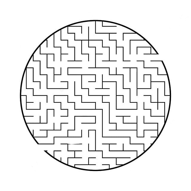 Labyrinthe de Cercle pour Enfants à imprimer