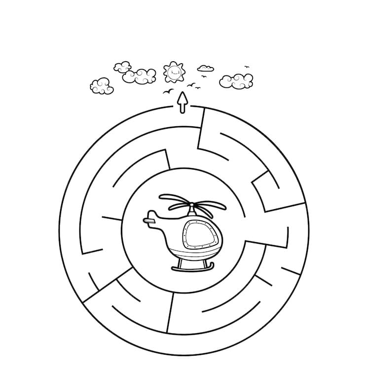 Labyrinthe de Cercle pour Enfants à imprimer