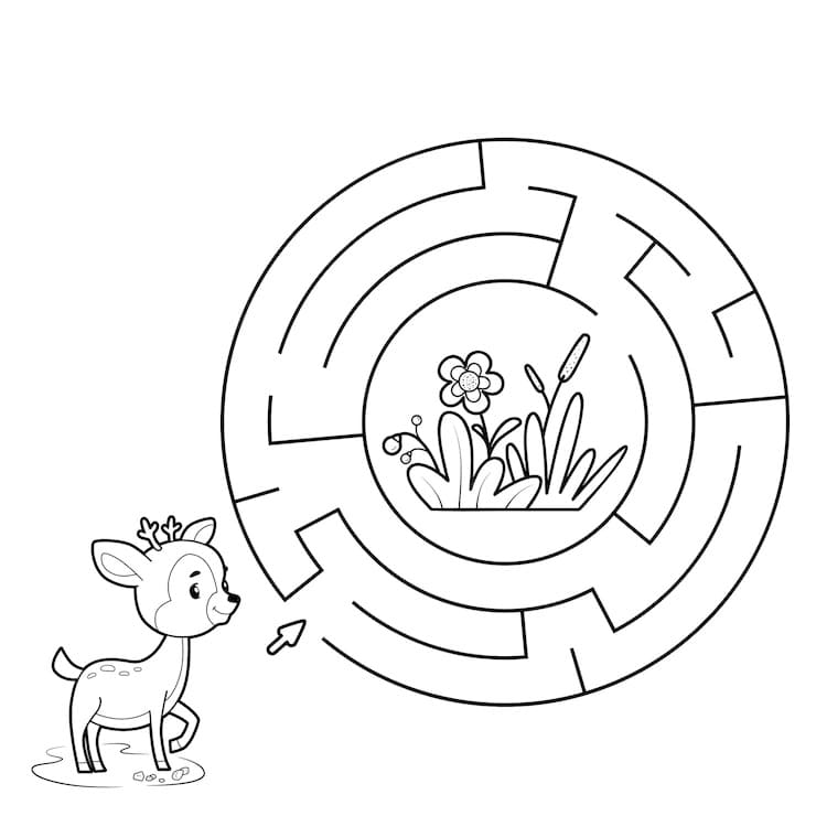 Labyrinthe de Cercle pour Enfants à imprimer