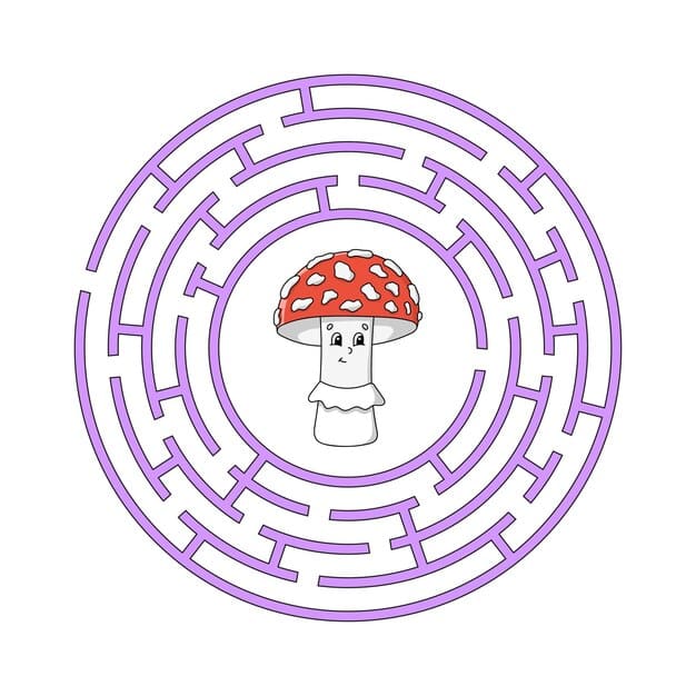 Labirinto Circular para Crianças | Imprima gratuitamente
