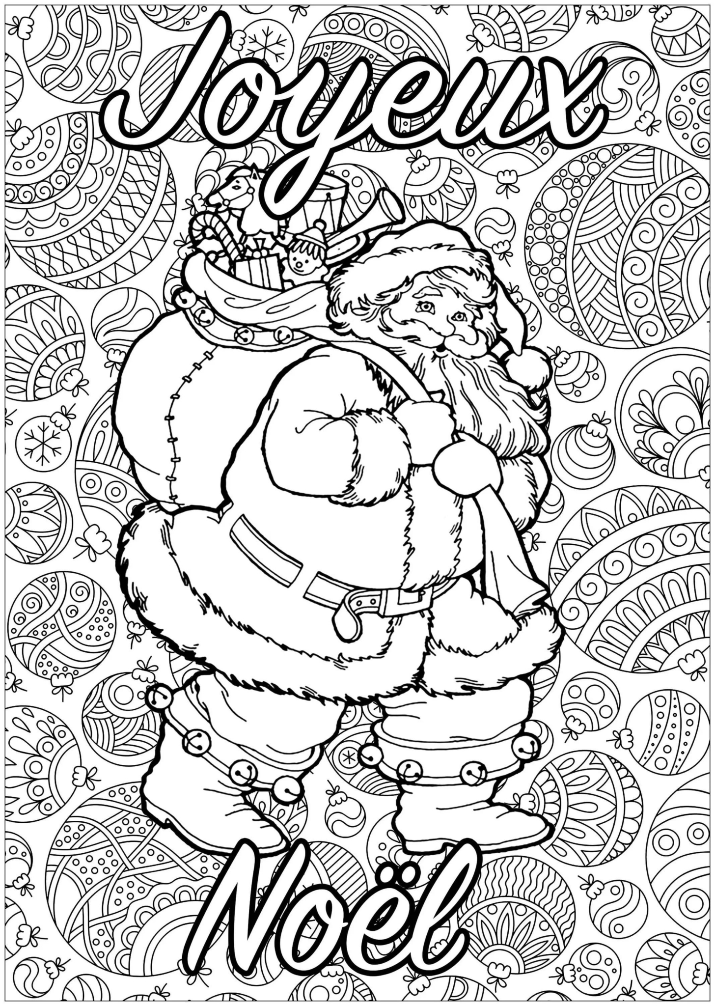 Coloriage de Noel. Imprimez gratuitement à partir de la meilleure