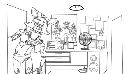 Koloworanki Animatroniki Five Nights at Candy's. Wydrukuj za darmo