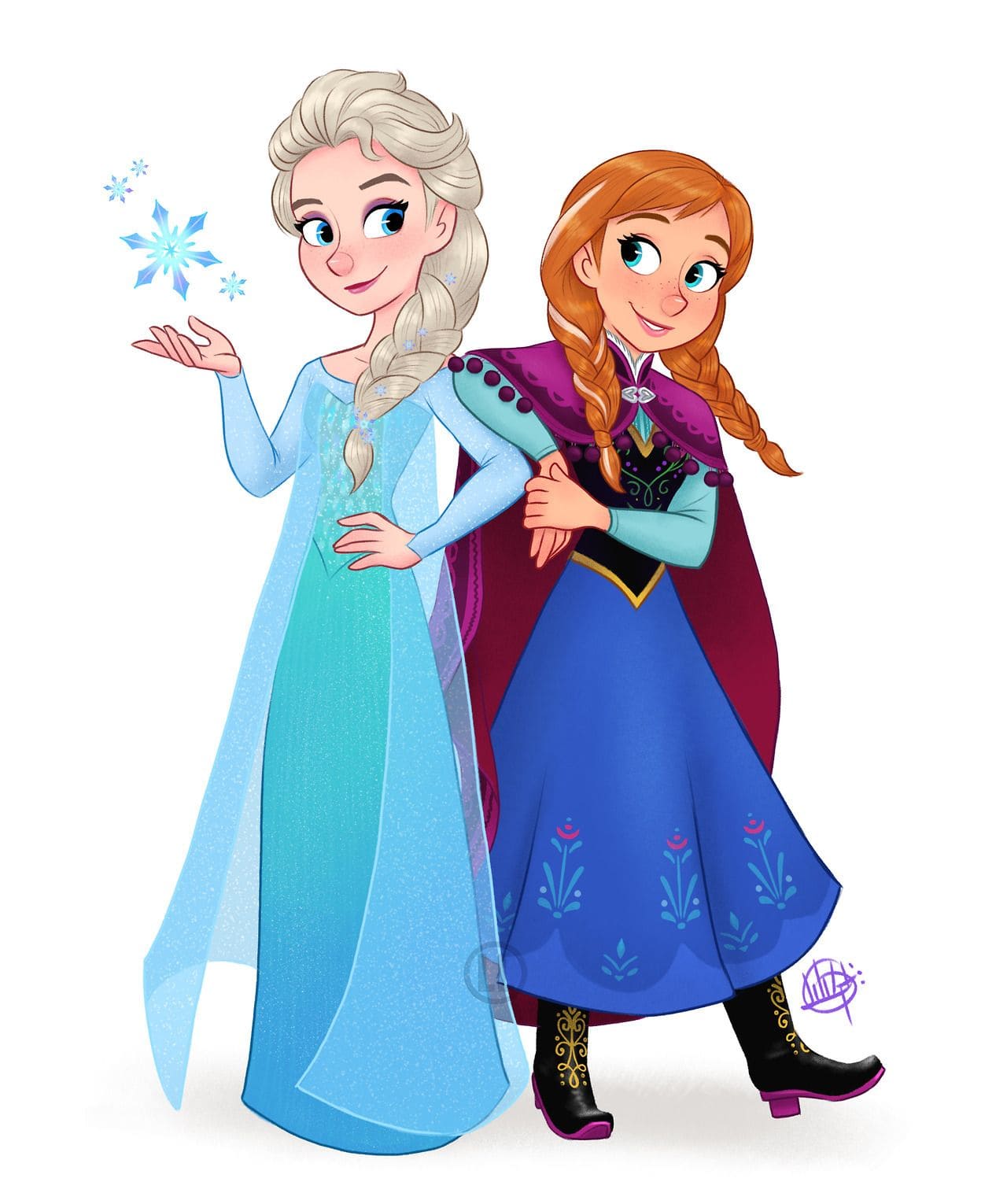 Pictures of Elsa and Anna. 