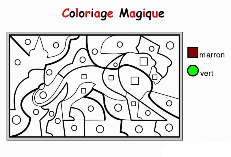 Coloriage magique maternelle. Imprimer la coloration logique