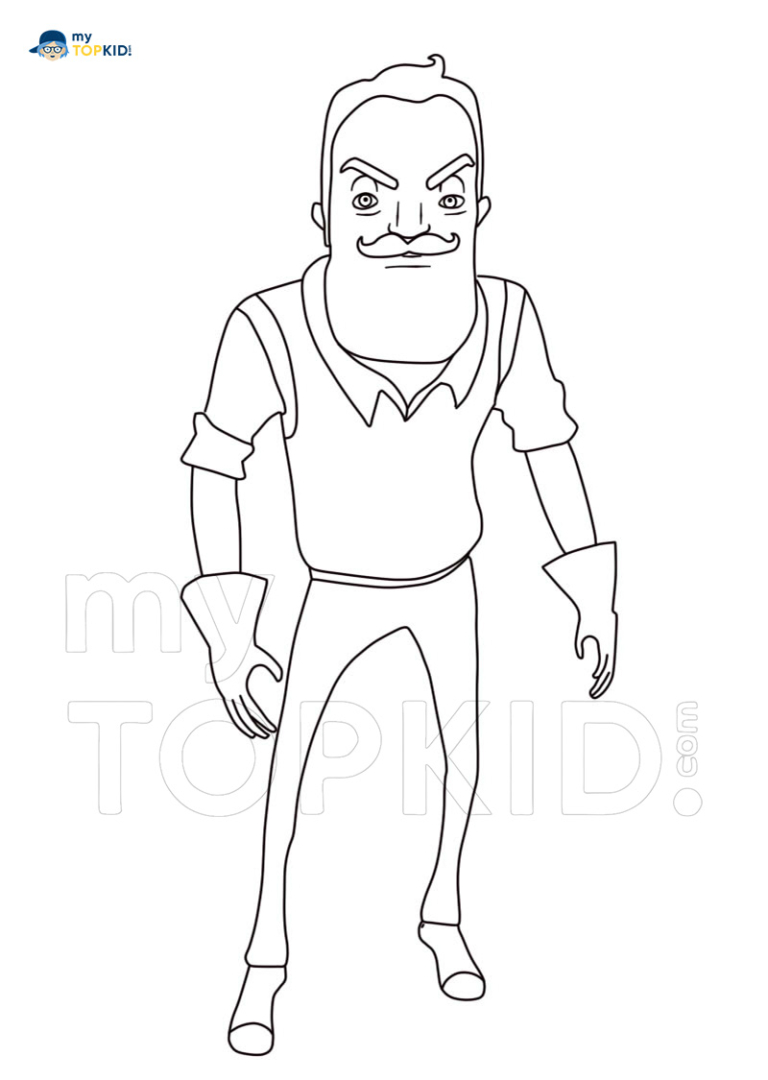 hello neighbor coloring page