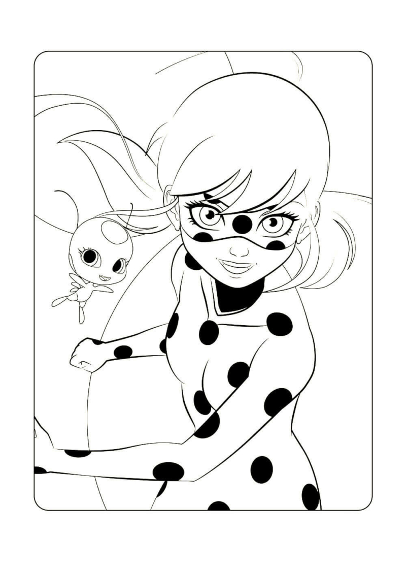 Ladybug para colorear. Imprime Miraculous gratis. Colección única