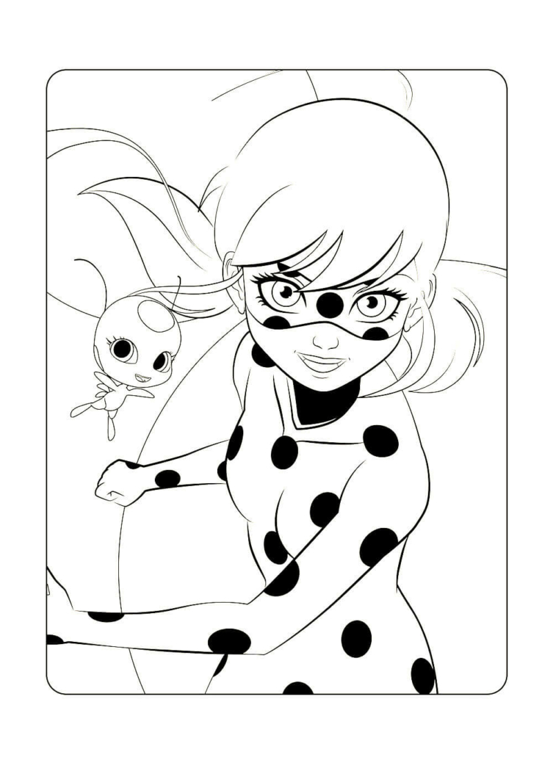 Coloriage Miraculous. Imprimer Ladybug et Chat Noir