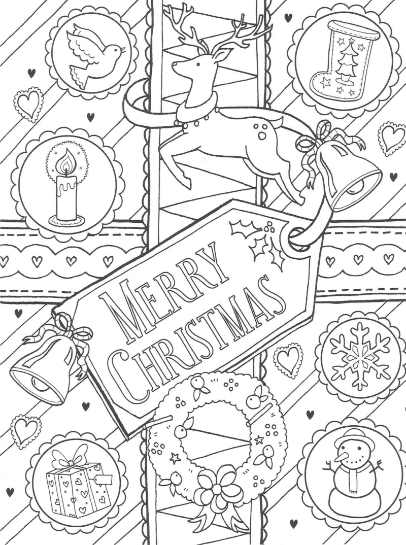 Christmas Coloring Pages. Free Printable Best Collection