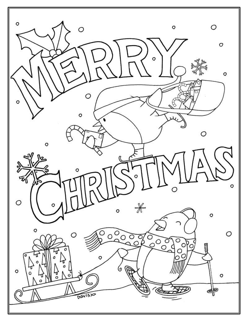 Christmas Coloring Pages. Free Printable Best Collection