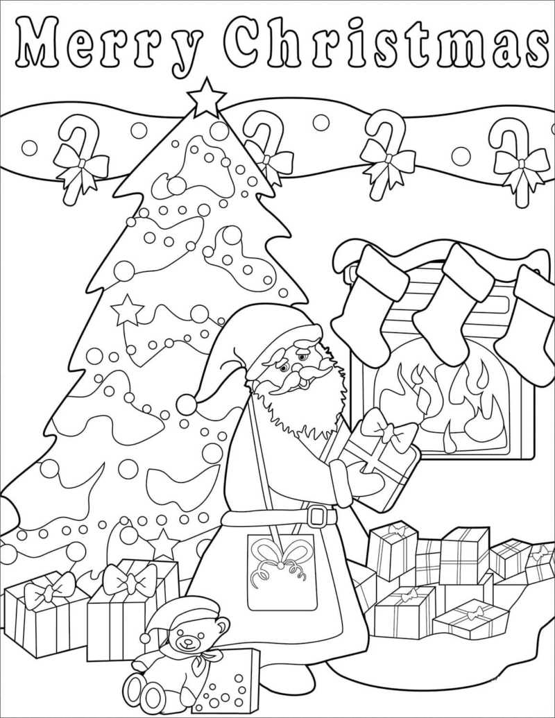 Christmas Coloring Pages. Free Printable Best Collection