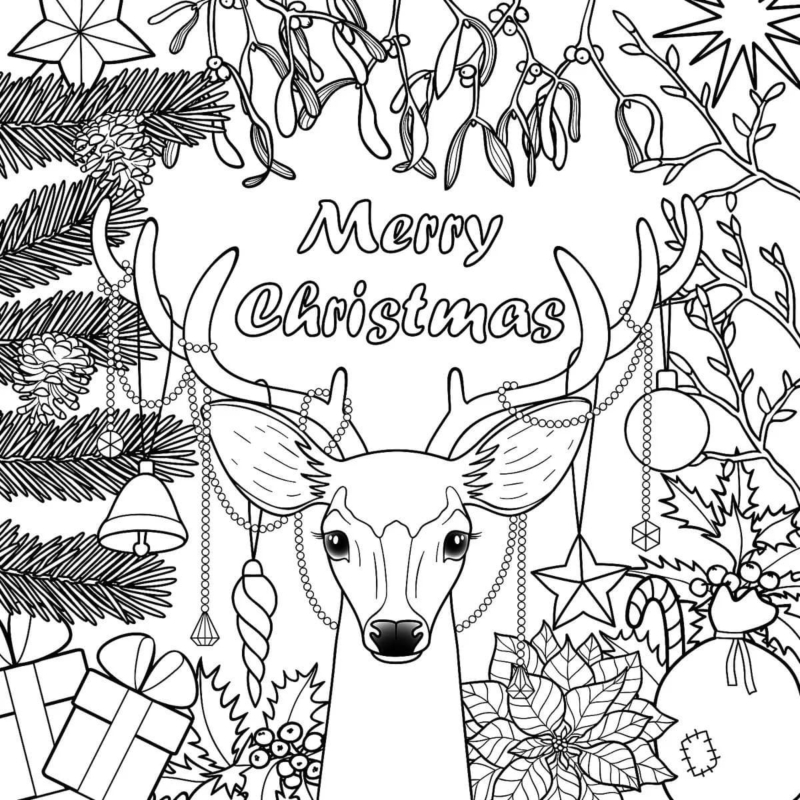 Christmas Coloring Pages. Free Printable Best Collection