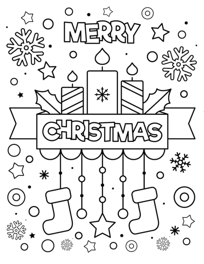 Christmas Coloring Pages. Free Printable Best Collection