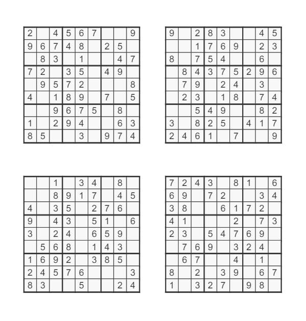 42 Modelos de sudoku para imprimir de todos os níveis - Artesanato Passo a  Passo!