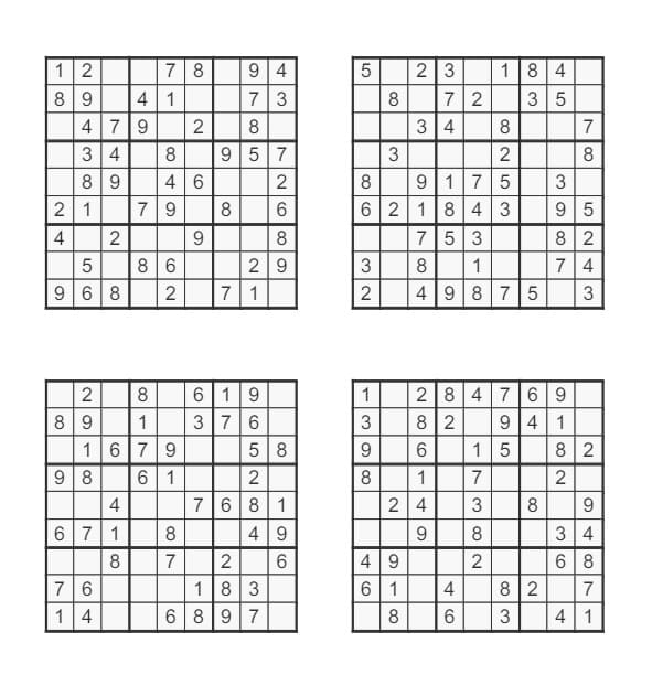 Printable Sudoku Puzzles