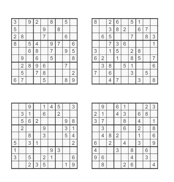 Printable Sudoku Puzzles