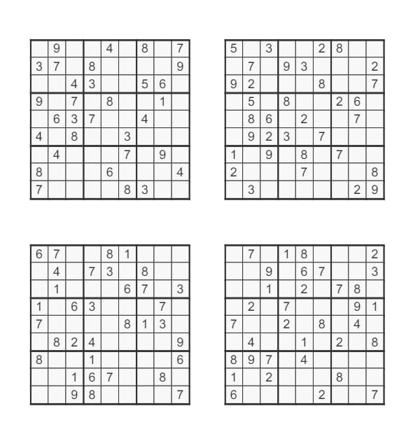 Printable Sudoku Puzzles