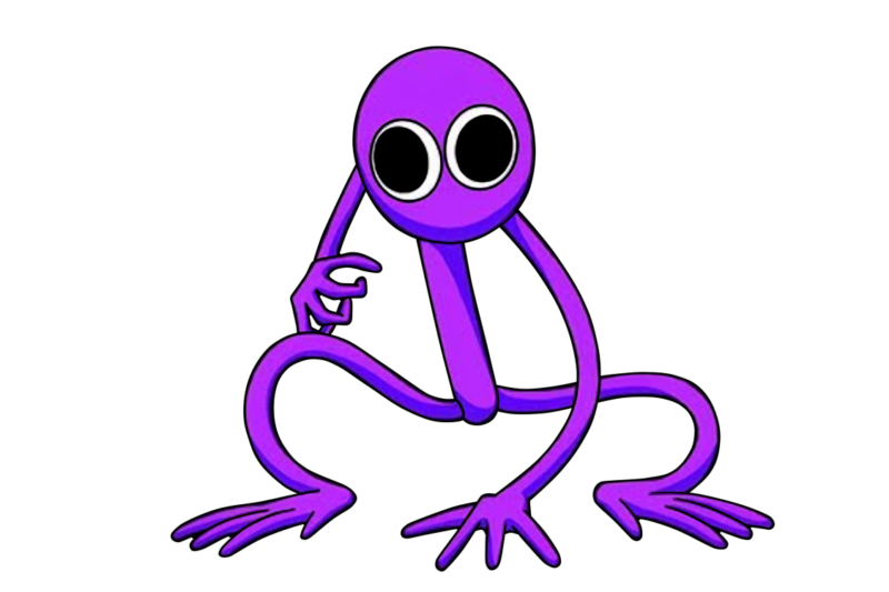 Fundo transparente Purple Rainbow Friends PNG para baixar