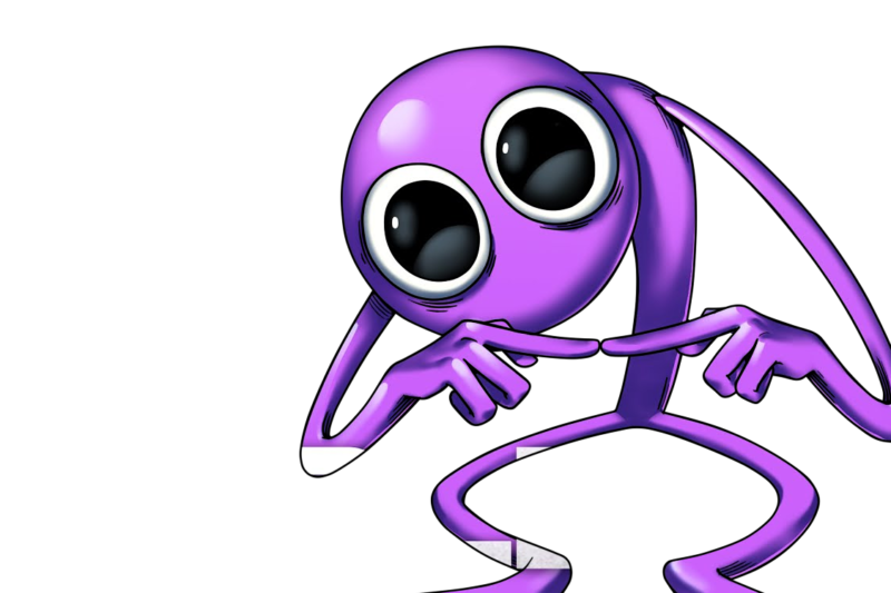 Fundo transparente Purple Rainbow Friends PNG para baixar