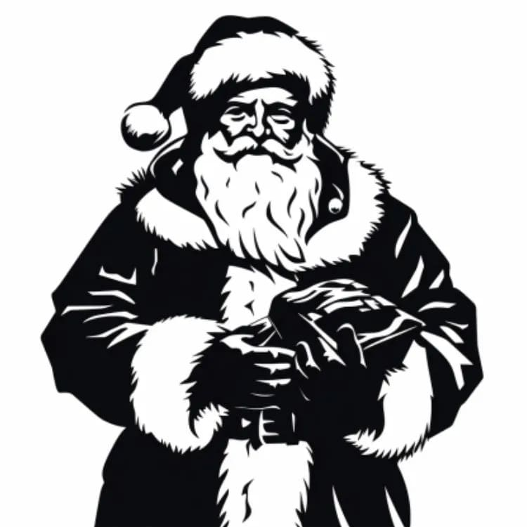 Stencil de Papai Noel para Impressão