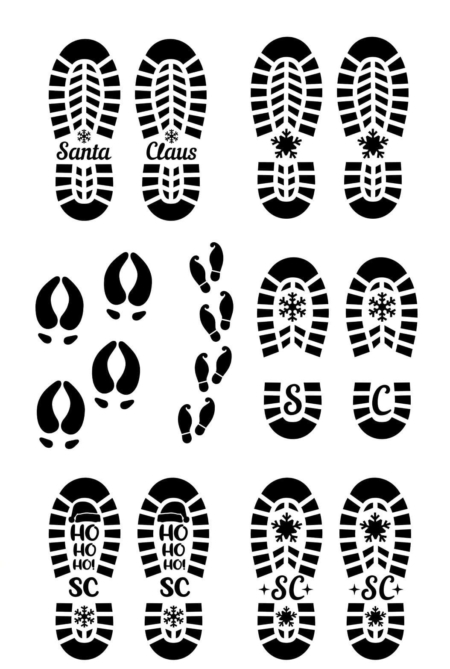 Santa Footprint Stencils | Free Printable