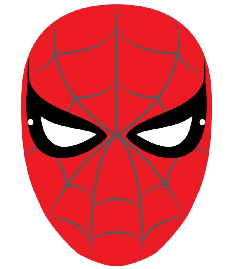 Spiderman-Maske aus Papier. Drucken ausmalbild Spinnenmann maske