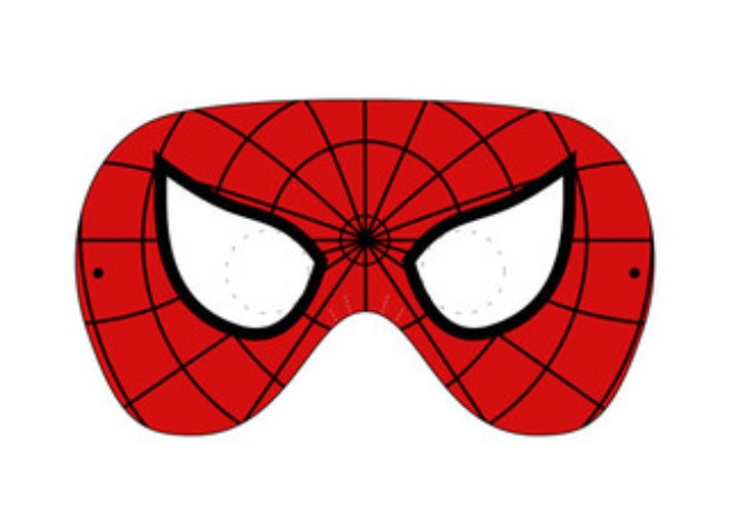 Maska papierowa Spider-Man. Wydrukuj wzór lub kontur.