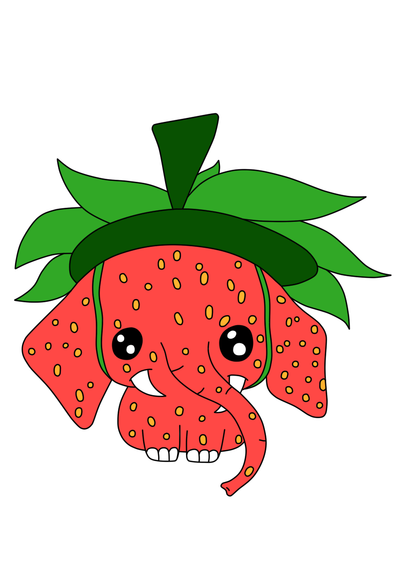 Strawberry Elephant PNG Clipart