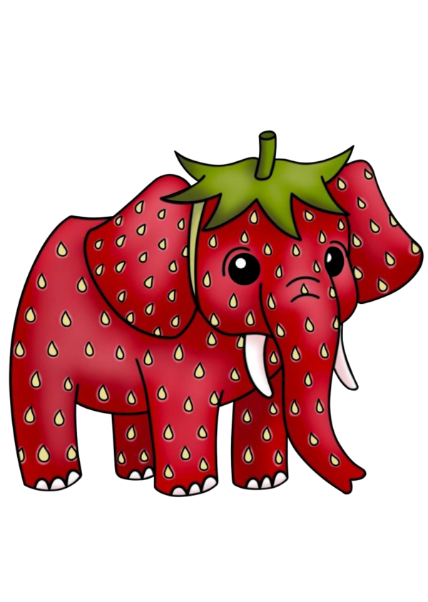 Strawberry Elephant PNG Clipart