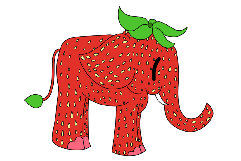 Strawberry Elephant PNG Clipart