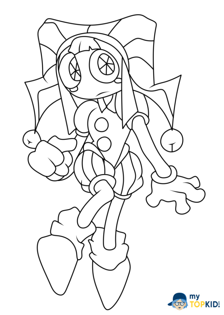 The Amazing Digital Circus Coloring Page Pomni