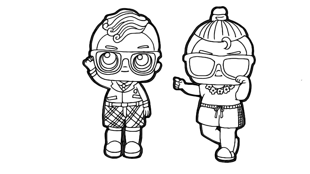 LOL Boys Coloring Pages. Print Brothers Popular LOL Dolls